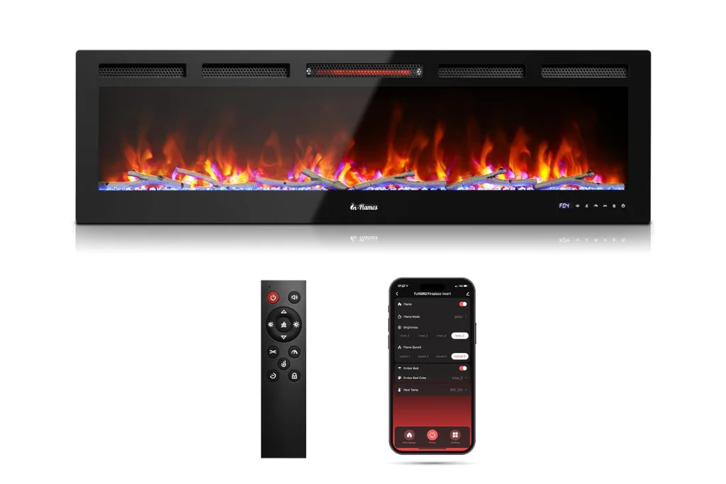 TURBRO 60” Smart WiFi Infrared Electric Fireplace